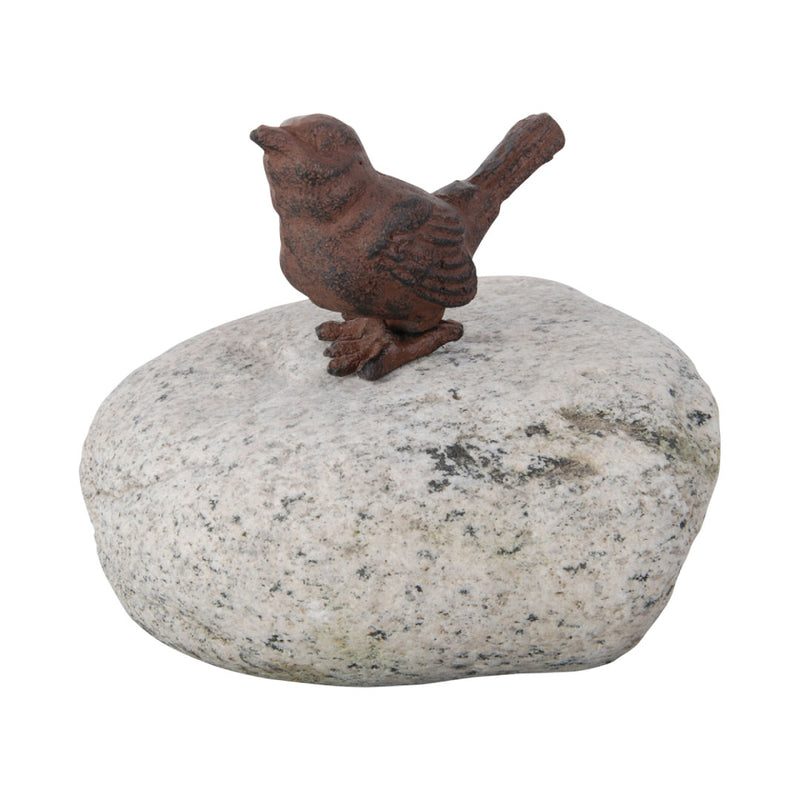 Animal sobre piedra natural redonda - Pájaro