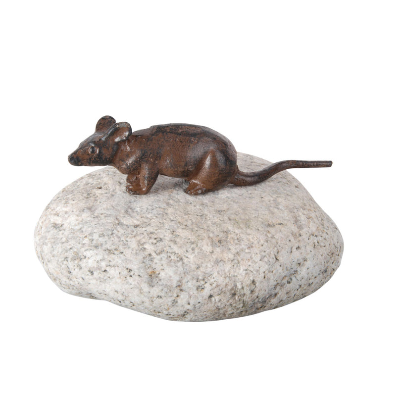 Animal sobre piedra natural redonda - Ratón